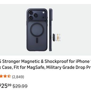 Magnetic Black Case for iPhone with MagSafe Compatibility
